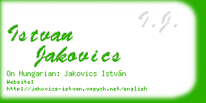 istvan jakovics business card